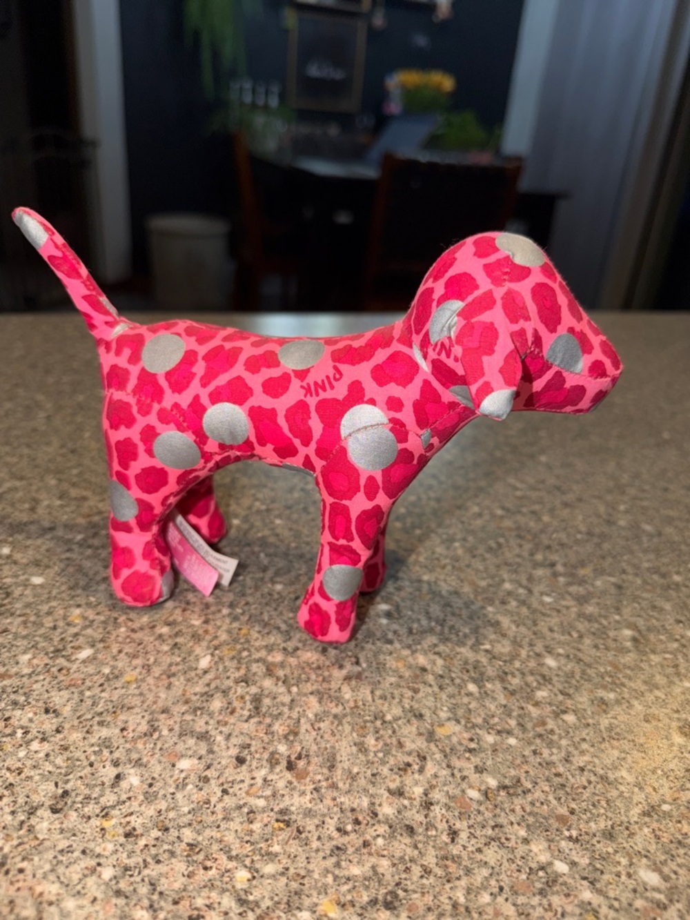 Y2k pink victorias secret leopard dog plush